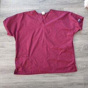 Cherokee Size XL Color Wine Scrub Top